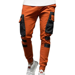 Pantalon cargo Hip Hop Streetwear pour homme Pantalon de sport taille haute en polyester multi-poches à motif droit - Product Image 3