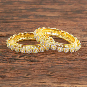 Última calidad de exportación hecha a mano de brazaletes de diamantes americanos con joyería Cz chapada en dos tonos - Product Image 1