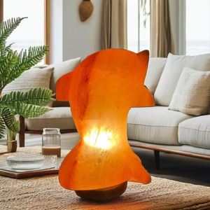 Lampe en Sel Rose de l'Himalaya Dauphin Sculpté Décoration Artisanale Écologique Polie par Anwar Enterprises - Product Image 1