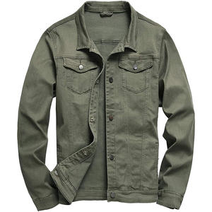 Wholesale Custom <b>Black</b> <b>Fleece</b> Denim Jacket for <b>Men</b> Windproof Warm for Outdoor Factory-Customized Casual Style Washed for Spring - Product Image 1