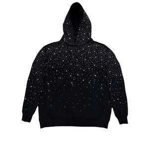 Sweats à capuche Street Wear Logo Pull court de haute qualité à capuche imprimé fermeture éclair et strass lumineux Sweat à capuche de jogging surdimensionné - Product Image 1