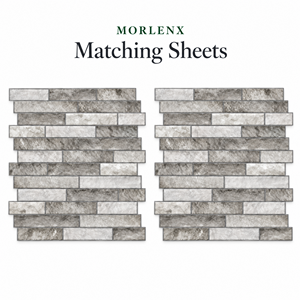 MORLENX Adhesivos Decorativos 3D con Efecto Piedra Gris Ceniza, Mosaico de Ladrillo, Autoadhesivos para Pared, para Revestimiento de Cocina - Product Image 2