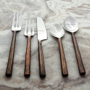 Ensembles de couverts en métal à poignée ronde en cuivre antique plaqué argent pour la maison et le mariage ensembles de couverts de vaisselle de table - Product Image 6