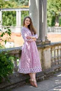Kishori Pure Cotton Hand Block Printed Dress Bohemian Casual Summer Holiday Handcrafted Ethical Fashion - Product Image 6