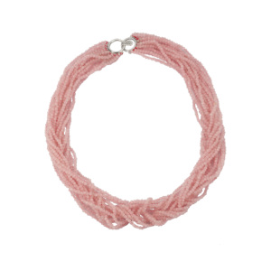 Collier en argent sterling plaqué or avec perles de spinelle noire, quartz rose et grenat du Rajasthan - 805 carats - Chaîne perlée - Cadeau idéal - Product Image 5