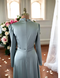 ชุดแต่งงานสไตล์ยุโรปสำหรับผู้หญิงใหม่หรูหราหรูหรายาวถึงพื้นประดับด้วยลูกปัดดอกไม้ประดับเลื่อมไข่มุกดอกไม้เจ้าสาวทันสมัย - Product Image 5