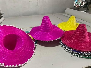 Sombrero de paja mexicano tradicional sombrero de paja/sombrero de paja mexicano hecho de hoja de palma o algas marinas respetuoso con el medio ambiente - Product Image 2