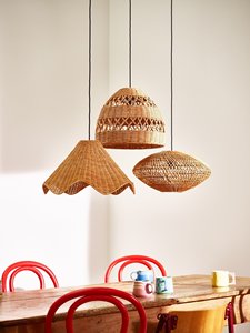 Abat-jour en rotin Globe Abat-jour suspendu en osier fait à la main Silhouette arrondie Accent décoratif de plafond pour intérieur moderne - Product Image 6