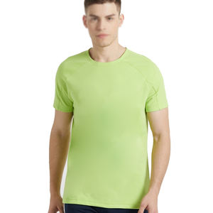 Camisetas de cuello redondo para hombre, color verde sólido, 100% algodón, Media manga personalizada con impresión de logotipo a medida - Product Image 1