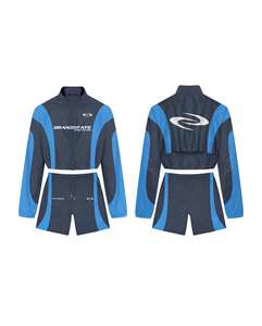 Premium Quality Custom Latest Design OEM ODM Fashionable Running Training <b>Navy</b> Blue Color Two Piece Sets Nylon Tracksuits - Product Image 5