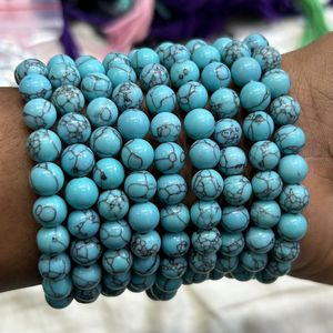 สร้อยข้อมือเพื่อสุขภาพคริสตัลควอทซ์สีเขียวเทอร์ควอยซ์ธรรมชาติป้องกันพลังงานในเชิงบวกกำไลข้อมือเพื่อลดความวิตกกังวล - Product Image 2