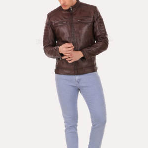 Veste en cuir sur mesure de style nouveau Veste en cuir pour homme à quantité minimale de commande bas Veste en cuir fabriquée au Pakistan - Product Image 5
