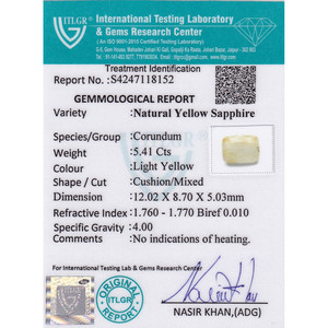 Saphir Jaune Naturel (Pukhraj) 5,41 Carats, Taille Émeraude Facettée, Pierre Libre, Matériau de Gemme Rouge, Similaire à l'Alexandrite et à l'Aigue-marine - Product Image 4