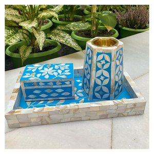 Asequible Bakhoor quemador decorativo quemador de incienso bandeja conjuntos última fregona hueso incrustaciones Ramadán regalo Bakhoor quemador bandeja de la India - Product Image 1