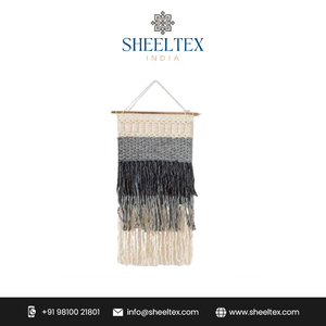 Tenture murale de luxe en macramé faite à la main Boho Design moderne dernière collection pour la décoration murale de la maison pour le salon en coton - Product Image 5
