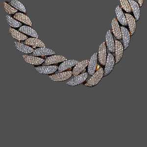 22-Inch 925 Sterling Silver Hip Hop <b>Cuban</b> Chain Cut 18mm Moissanite Diamond Jewelry Collection for <b>Men</b> Trendy Parties Weddings - Product Image 3