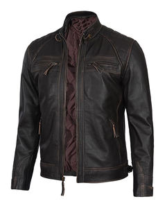High Street <b>Mens</b> Genuine Lambskin Leather Jacket <b>Black</b> Biker Style Motorcycle Jacket Custom <b>Real</b> Leather Jacket jacket for <b>men</b> - Product Image 6