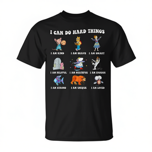 Camiseta de Regreso a Clases con la Frase 'Characters I Can Do Hard Things' - Cita de Libro - Artículo Promocional - Product Image 2