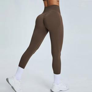 Mallas elásticas de cintura alta para mujer, mallas para correr en el gimnasio, pantalones de Yoga estampados transpirables, tejido de punto, Push-Up, Midi Delgado, 220g - Product Image 6