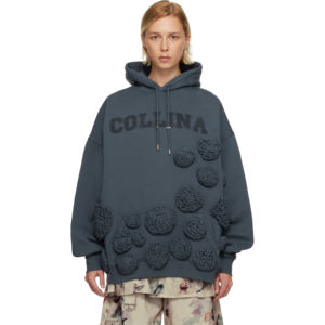 Sweat-shirt à capuche oversize pour femme en molleton imprimé en relief, streetwear personnalisé, 100% coton, broderie, pull, imprimé en relief, hiver - Product Image 1