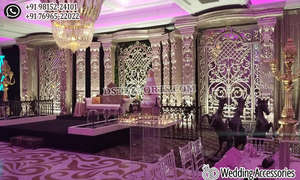 Maravillosa decoración de escenario de recepción de boda Tamil tradicional hindú Bala Ji escenario de boda Configuración de recepción de boda de Sri Lanka - Product Image 3