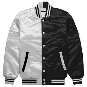 Noir Faux Pu Cuir Court Street Wear Style Logo Recadrée Letterman Bomber Vestes Personnalisé Boxy Varsity Bomber Veste Hommes - Product Image 1