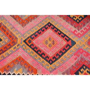 Turkish Rug, 2.9x10.3 ft Vintage Rug, <b>Red</b> Animal Print <b>Wool</b> Rug - Product Image 4