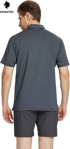 Camiseta Deportiva de Secado Rápido para Hombre, al por Mayor, de Poliéster/Spandex/Algodón, para Gimnasio y Running, con Estampado Personalizado y Diseño Sólido - Product Image 4