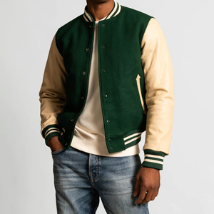 แจ็คเก็ตวาร์ซิตี้ผู้ชายคุณภาพสูงแบบ OEM สั่งทำพิเศษ ไซส์ใหญ่ สไตล์เบสบอลสำหรับวิทยาลัย ผ้าพรีเมียม แฟชั่นสไตล์ Letterman - Product Image 1