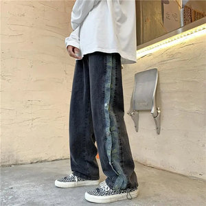 กางเกงยีนส์ขาบานเอวสูงสำหรับผู้ชายกางเกงขาบานกว้างสไตล์วินเทจ & ฮิปฮอปซักเบาพิมพ์ลายสตรีทแวร์สำหรับฤดูใบไม้ร่วงฤดูหนาว - Product Image 3