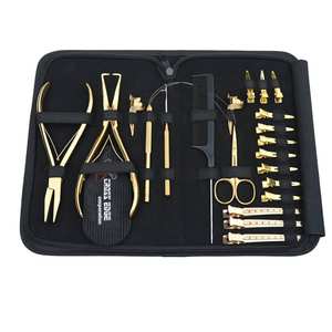 Kit d'application professionnel pour extensions capillaires de salon, outil de retrait de micro-perles, pince à perles plates, crochet de tirage et anneau de séparation pour tresses - Product Image 5
