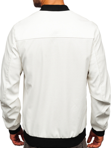 Veste en cuir pour motard, veste en cuir tendance pour homme, veste bomber avec poches - Product Image 2