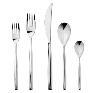 การออกแบบที่กําหนดเองที่เรียบง่ายทําด้วยมือขายส่งอาหารค่ํา Flatware โลหะชุดช้อนส้อมคุณภาพสูงชุดเงินสําหรับงานแต่งงานในโรงแรม - Product Image 1
