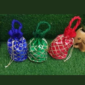 Sacs de Potli de poignet de travail de séquence faits à la main indiens pour les femmes cadeaux de faveur de mariage sacs de mariage pour offrir en faveur - Product Image 3