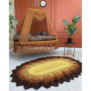 Fauteuil suspendu artisanal grand format, magnifique chaise balançoire pour intérieur et extérieur, en PE et métal, pour salon et balcon - Product Image 1