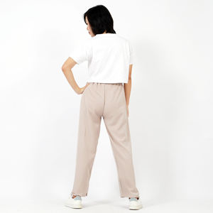 Pantalones largos informales sueltos transpirables con cintura elástica para mujer, Pantalones rectos Hani - Product Image 6