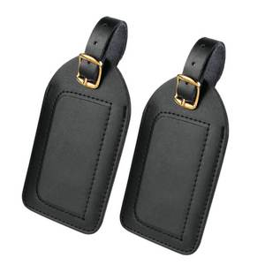 Logo personnalisé de voyage en cuir PU de luxe étiquette de bagage d'hôtel en relief nom valise étiquettes d'identité avec fonction étanche pour les cadeaux - Product Image 1