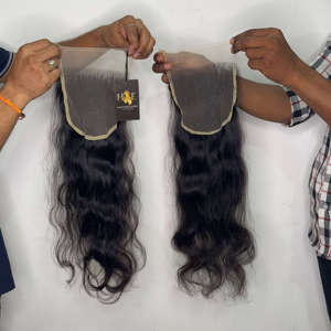 Perruques frontales à fermeture en dentelle HD 5x5 et 6x6 Body Wave perruques frontales de cheveux humains indiens bruts 5x5 pre-plucked - Product Image 1