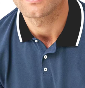 Logo personnalisé décontracté à manches courtes pour hommes pour polos Nouveau design 100% toile de coton avec motif uni teint - Product Image 4