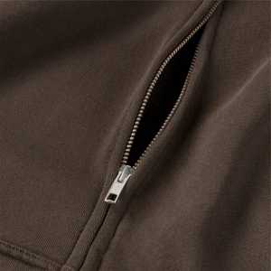 Sweat à capuche zippé pour hommes en gros Veste polaire en coton épais Logo personnalisé OEM/ODM Streetwear Sweat-shirt - Product Image 2