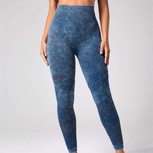 Leggings froissés pour soulever les fesses pantalons de yoga taille haute sans couture collants de compression d'entraînement résistants aux squats vêtements de fitness fournisseur en vrac - Product Image 4