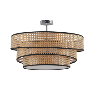 Plafonnier en bambou à 3 niveaux, Lampes fabriquées à partir de matériaux faits à la main, accessoires de décoration pour la maison, vente en gros. - Product Image 1
