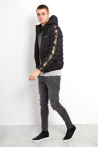 แจ็กเก็ตขนเป็ดแขนยาวสำหรับผู้ชายเสื้อแจ็คเก็ตแบบมีปกเสื้อมีฮู้ดสำหรับผู้ชายโลโก้ออกแบบได้ตามต้องการแบบใหม่ - Product Image 6