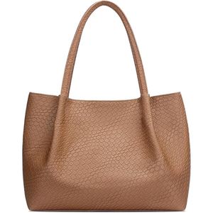 Sac fourre-tout en cuir de vachette pour femmes tendance, texture croco, sac à main à bandoulière, design structuré durable pour une élégance quotidienne - Product Image 3