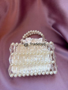 Elegante Bolso de Mano Impermeable con Perlas, Correa y Cadenas, Adornado con Cuentas, para Mujer, Regalo de Lujo para Cumpleaños, Bodas y Fiestas, por Tradebyd - Product Image 2