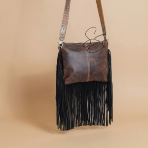 Bolso bandolera de piel de vaca con flecos, estilo western, con cuero repujado, bolso cruzado de piel con pelo, para mujer, bohemio, estilo vaquera, hecho a mano. - Product Image 5