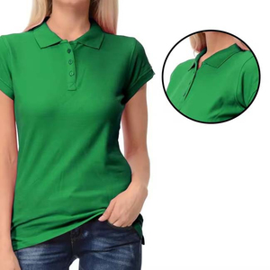 100% algodón de verano para mujer, camisa Polo de manga corta, diseño ajustado, camisas fabricadas con botones superiores transpirables de alta calidad - Product Image 5