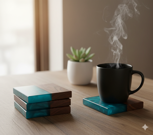 Posavasos de Té de Resina de Madera Ecológicos Clásicos Elaborados Artísticamente, 10 mm de Grosor, Mejoran la Estética de la Vajilla para Hogares y Hoteles - Product Image 2