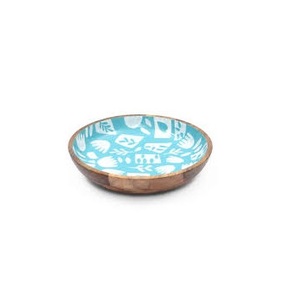 Custom Logo Eco-Friendly Handcrafted Natural Wood Modern Vintage Heart-Shaped Divided Snack Serving Bowl for Dessert <b>Nuts</b> - Product Image 4