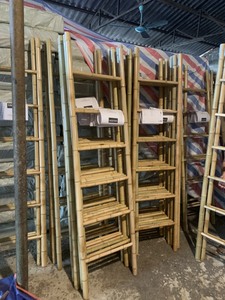 Free <b>Standing</b> Rust Proof Bath Bamboo Wooden <b>Towel</b> Rack Ladder - Product Image 6